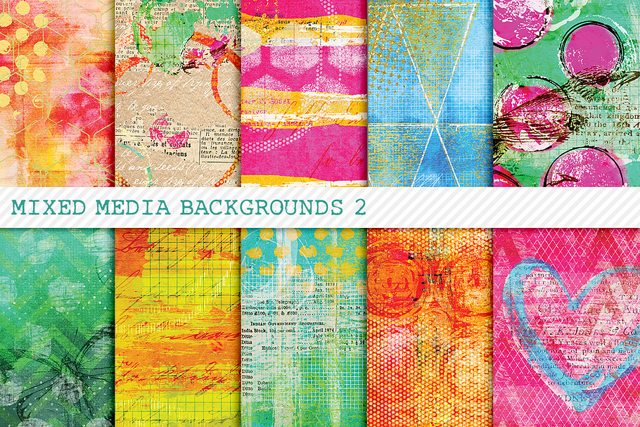 Mixed Media Backgrounds 2 in Textures - product preview 8