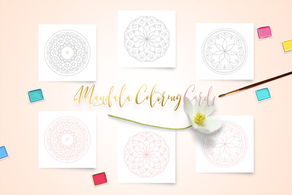 Mandala coloring cards