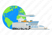 Logistic Transport Cargo World Globe