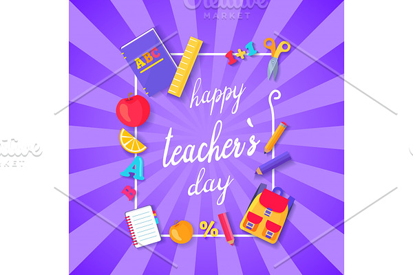 Happy Teacher's Day Wish on Colorful