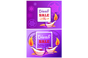 Diwali Sale -50% off Sign Vector