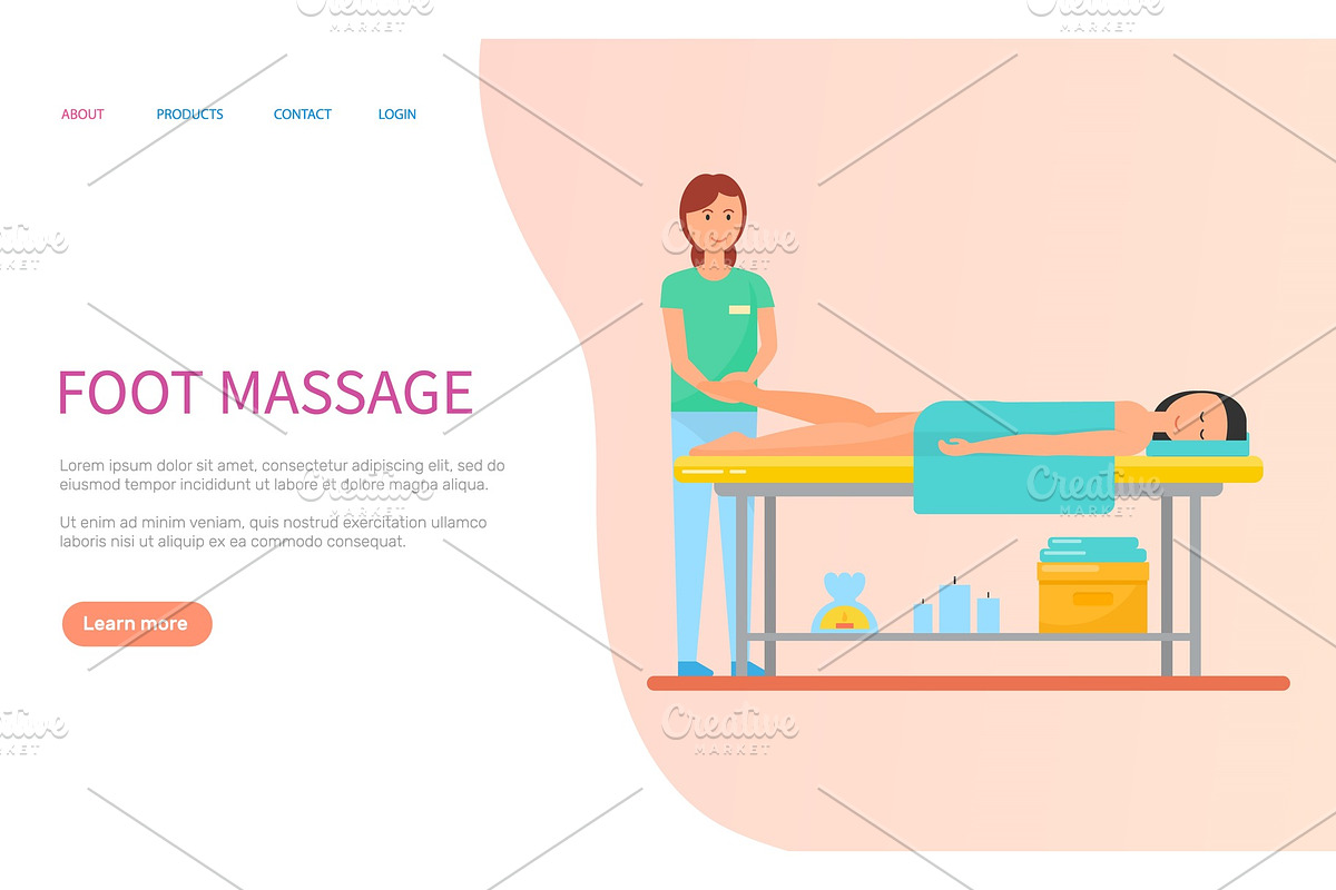 Masseuse Making Foot Relaxation in Illustrations - product preview 8