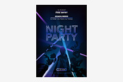 Night party vector flyer, poster