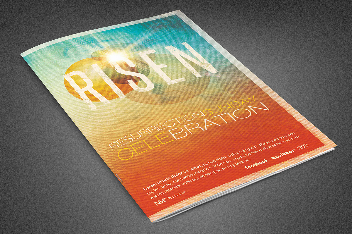 Risen Church Bulletin Template in Brochure Templates - product preview 8