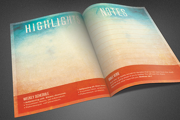 Risen Church Bulletin Template in Brochure Templates - product preview 1