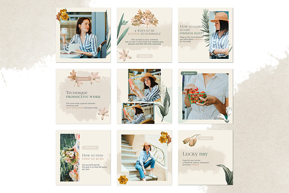 FLORAL Instagram Templates in Instagram Templates - product preview 1