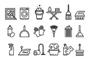 Cleaning tools icons