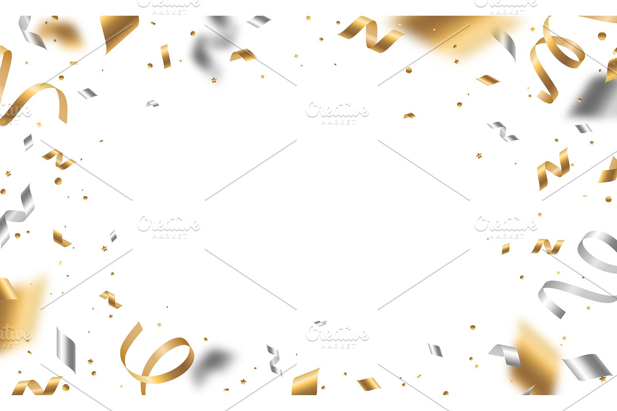 Golden and silver confetti in Objects - product preview 8