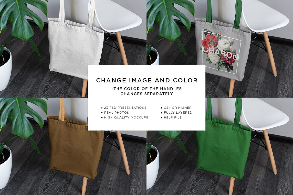 Canvas Tote Bag Mock-Up Lifestyle in Print Mockups - product preview 8