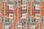 Tokyo Bilboards Collage Pattern