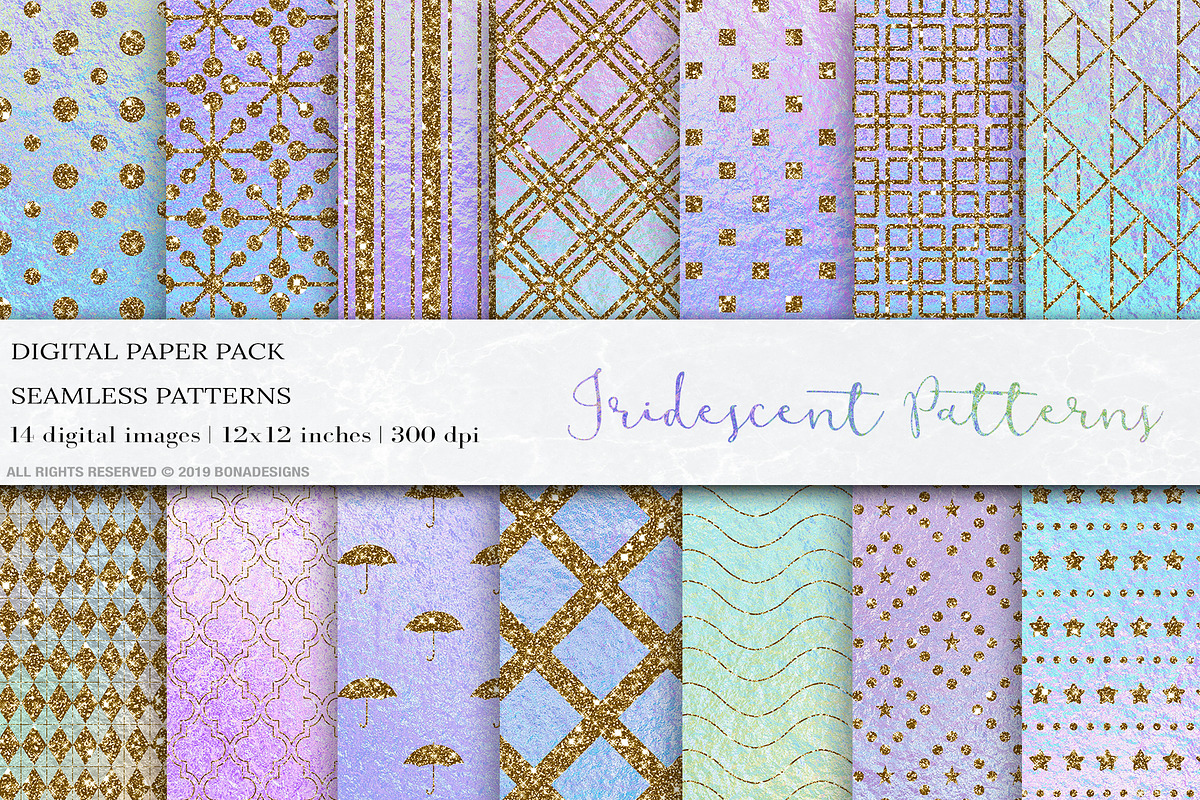 Iridescent Glitter Seamless Patterns in Patterns - product preview 8