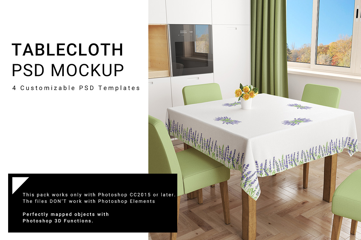 Tablecloth in Kitchen Set in Product Mockups - product preview 8