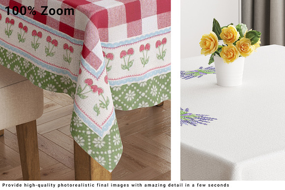 Tablecloth in Kitchen Set in Product Mockups - product preview 1