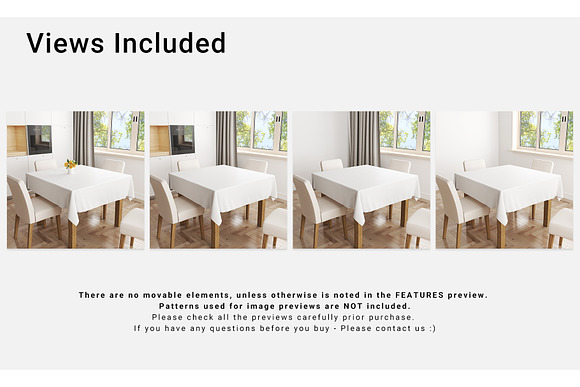 Tablecloth in Kitchen Set in Product Mockups - product preview 3
