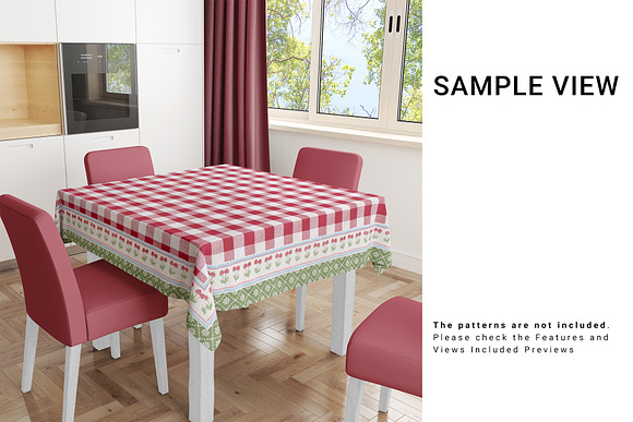 Tablecloth in Kitchen Set in Product Mockups - product preview 5