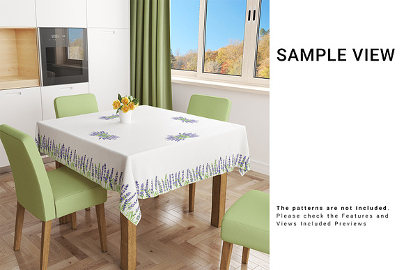 Tablecloth in Kitchen Set in Product Mockups - product preview 6