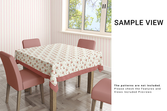 Tablecloth in Kitchen Set in Product Mockups - product preview 7