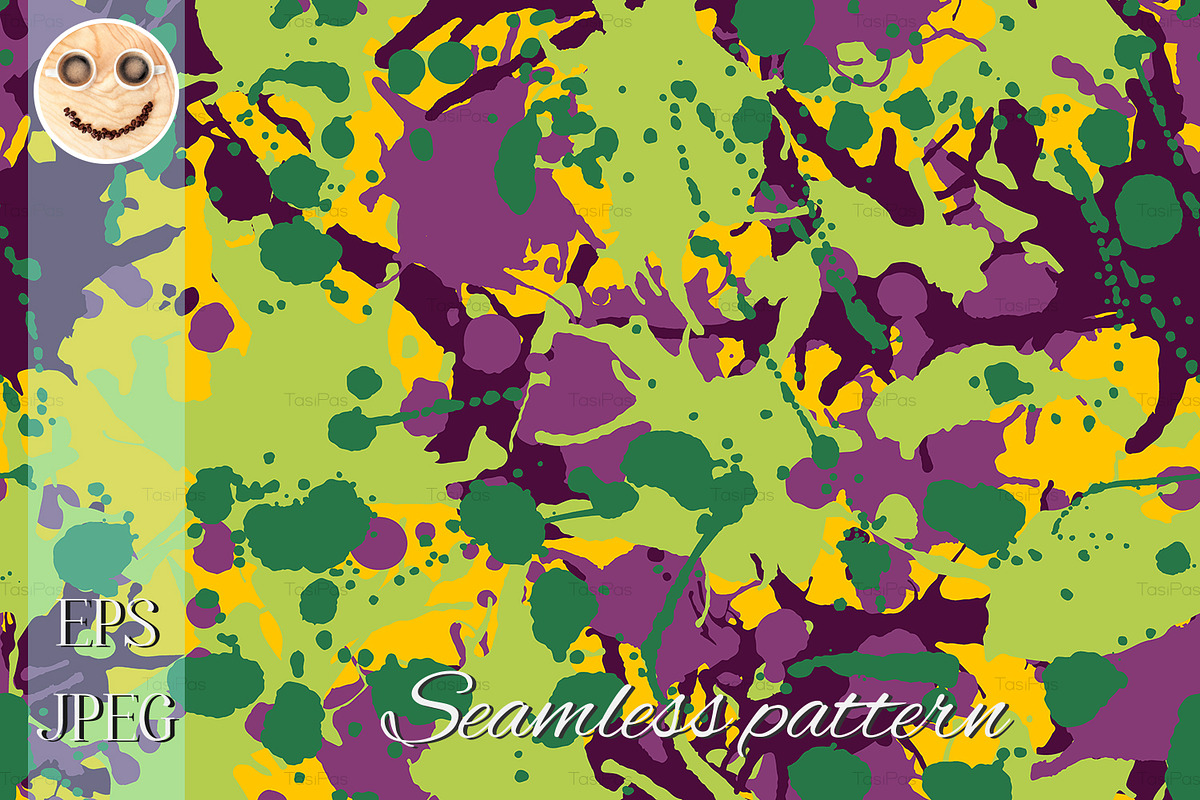 Purple green yellow camo pattern in Patterns - product preview 8