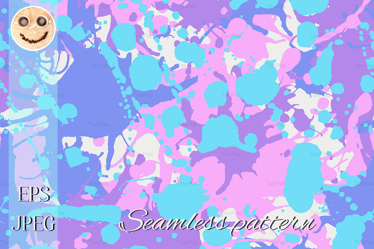 ink splashes camo seamless pattern in Patterns - product preview 8