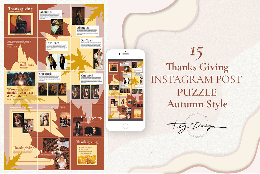 Thanksgiving Instagram Post Puzzle in Instagram Templates - product preview 8