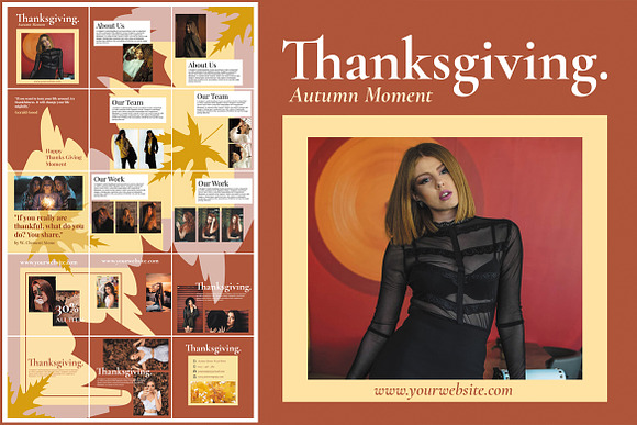 Thanksgiving Instagram Post Puzzle in Instagram Templates - product preview 1