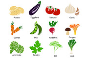 12 Vegetable Icons With Title