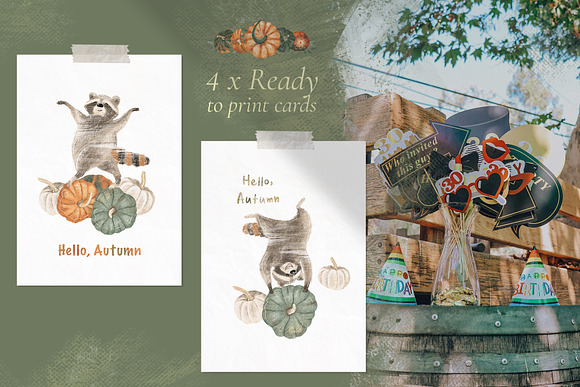 Pumpkins & Raccoons Graphic set in Illustrations - product preview 10
