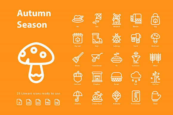 Autumn Line in Icons - product preview 1