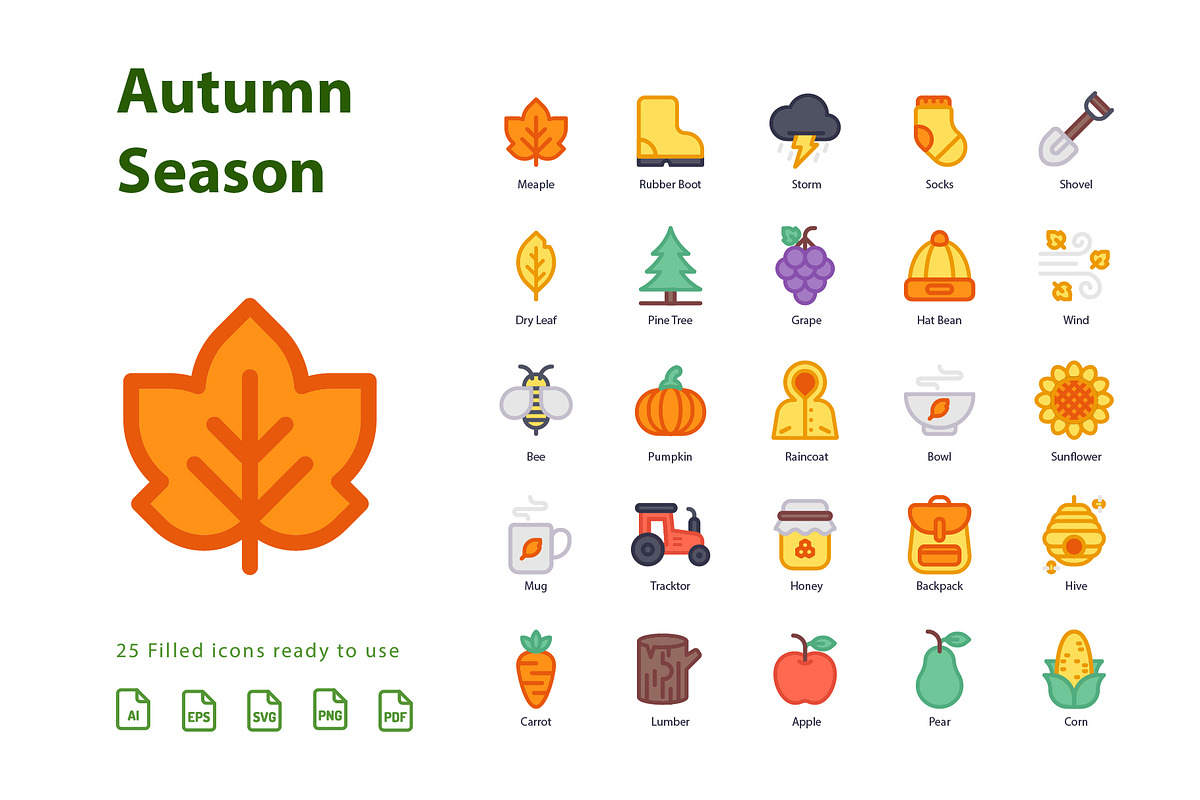 Autumn Filled in Icons - product preview 8