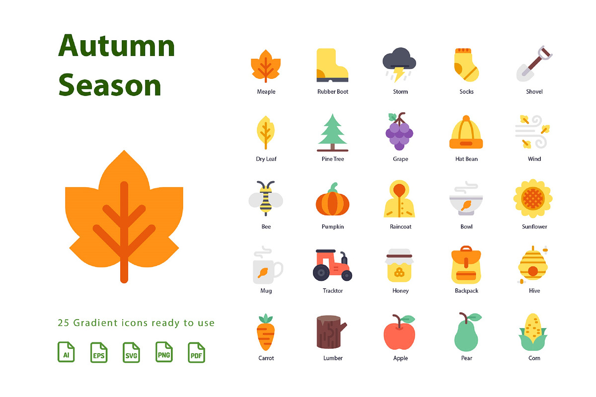 Autumn Flat in Icons - product preview 8