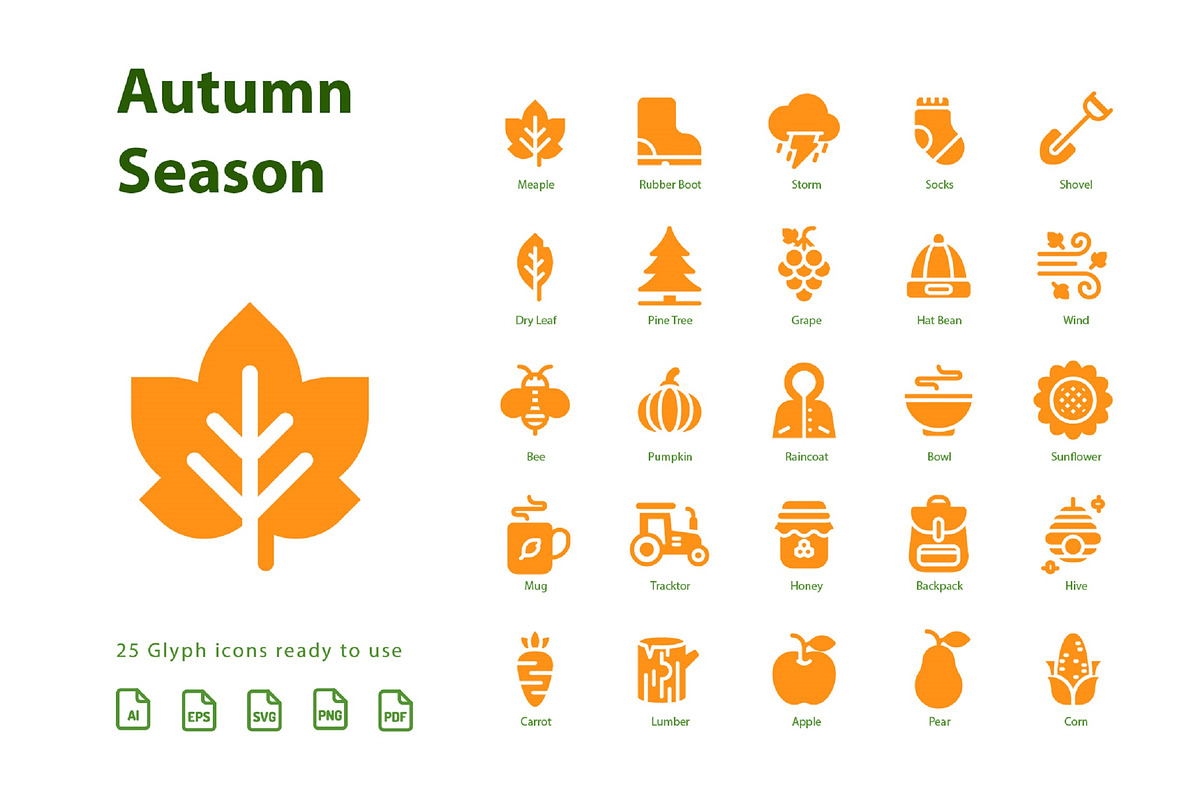 Autumn Glyph in Icons - product preview 8