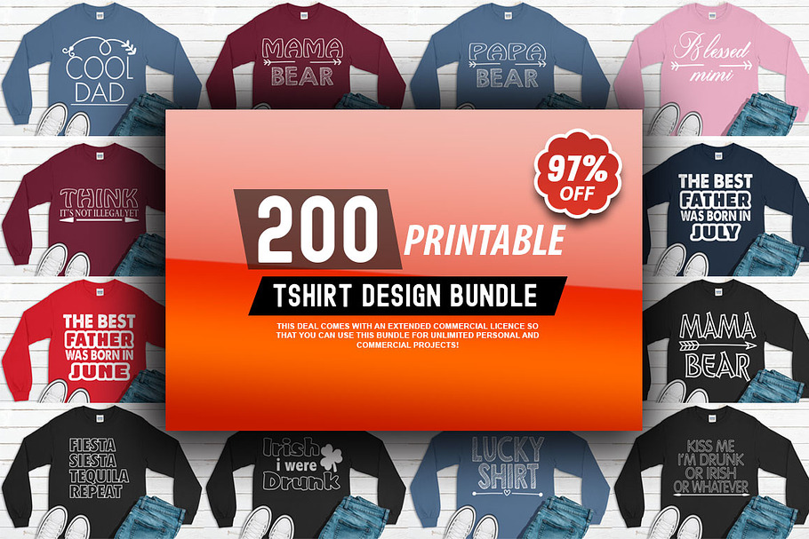 200 Tshirt design Big Bundle Vol 2 in Objects - product preview 8