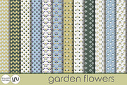 Flower digital paper: GARDEN FLOWERS