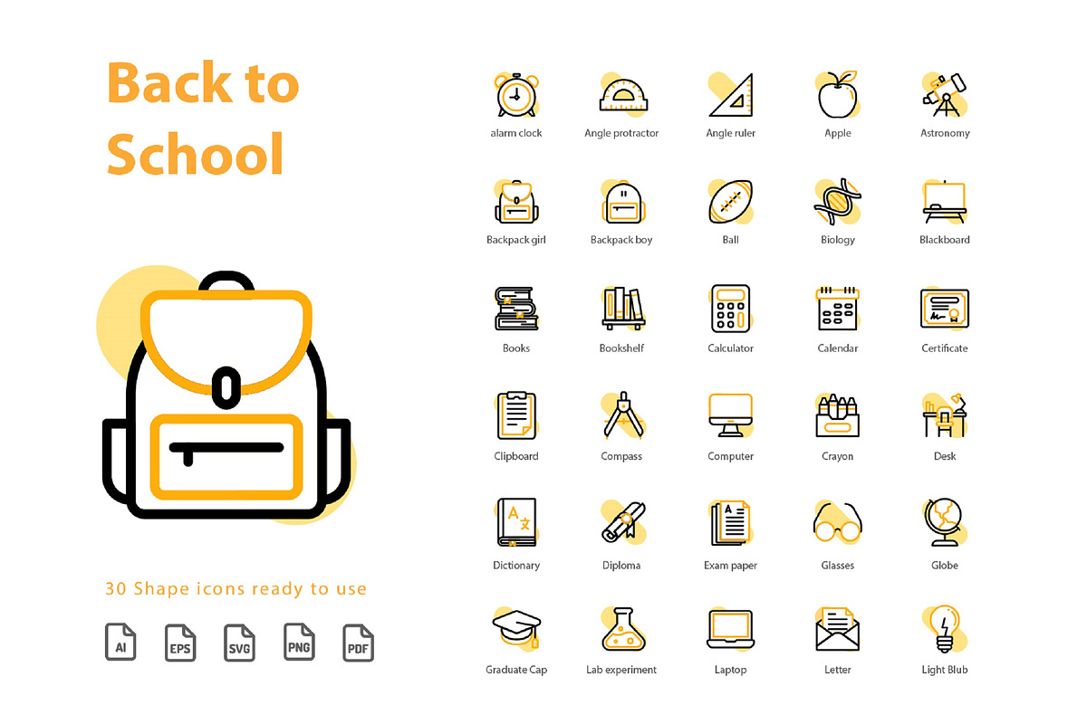 Back To School Shape in Icons - product preview 8