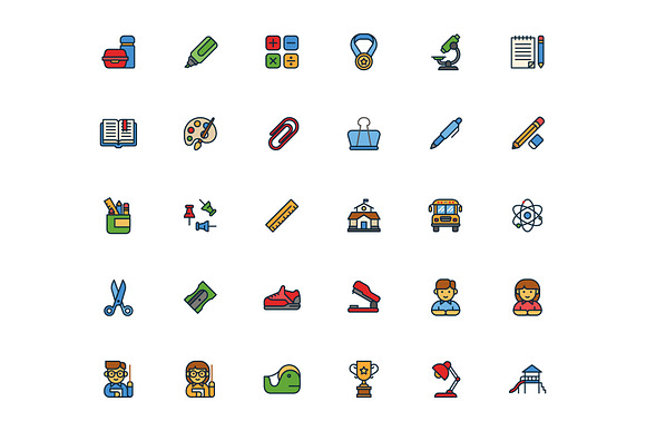 Back To School Filled in Icons - product preview 3