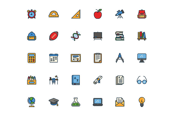 Back To School Filled in Icons - product preview 4