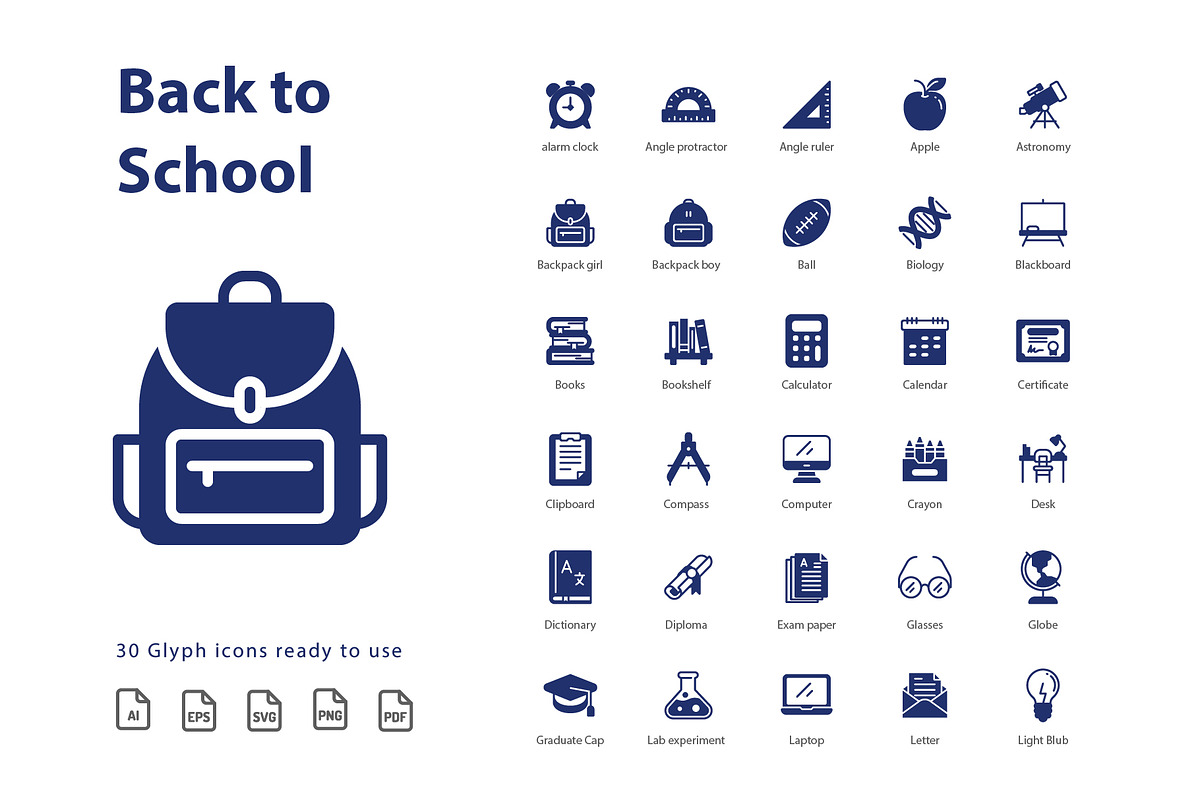 Back To School Glyph in Icons - product preview 8