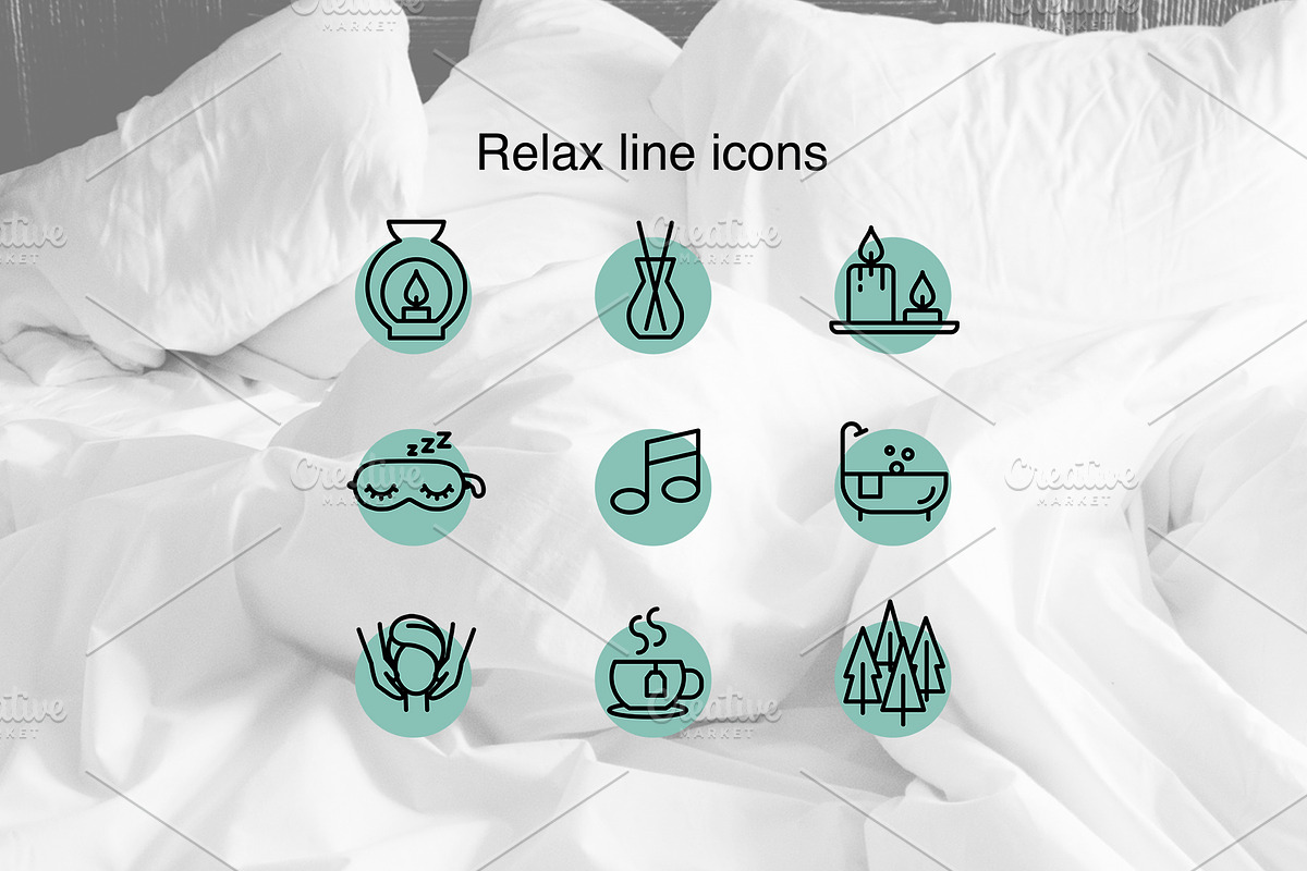 Relax line icons in Icons - product preview 8