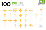 100 Cross Icons - Jolly Icon Series