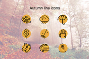 Autumn line icons