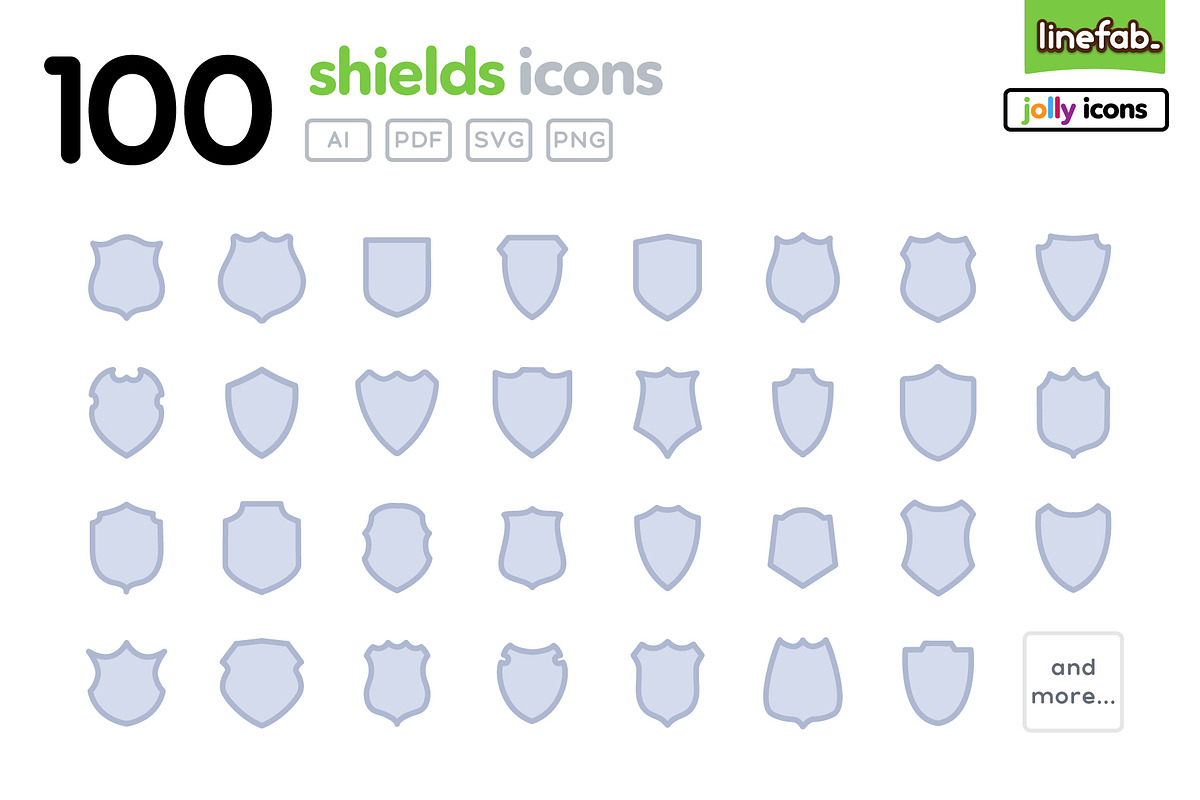 100 Shield Icons - Jolly Icon Series in Icons - product preview 8