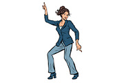 Dancing business woman. Disco dance