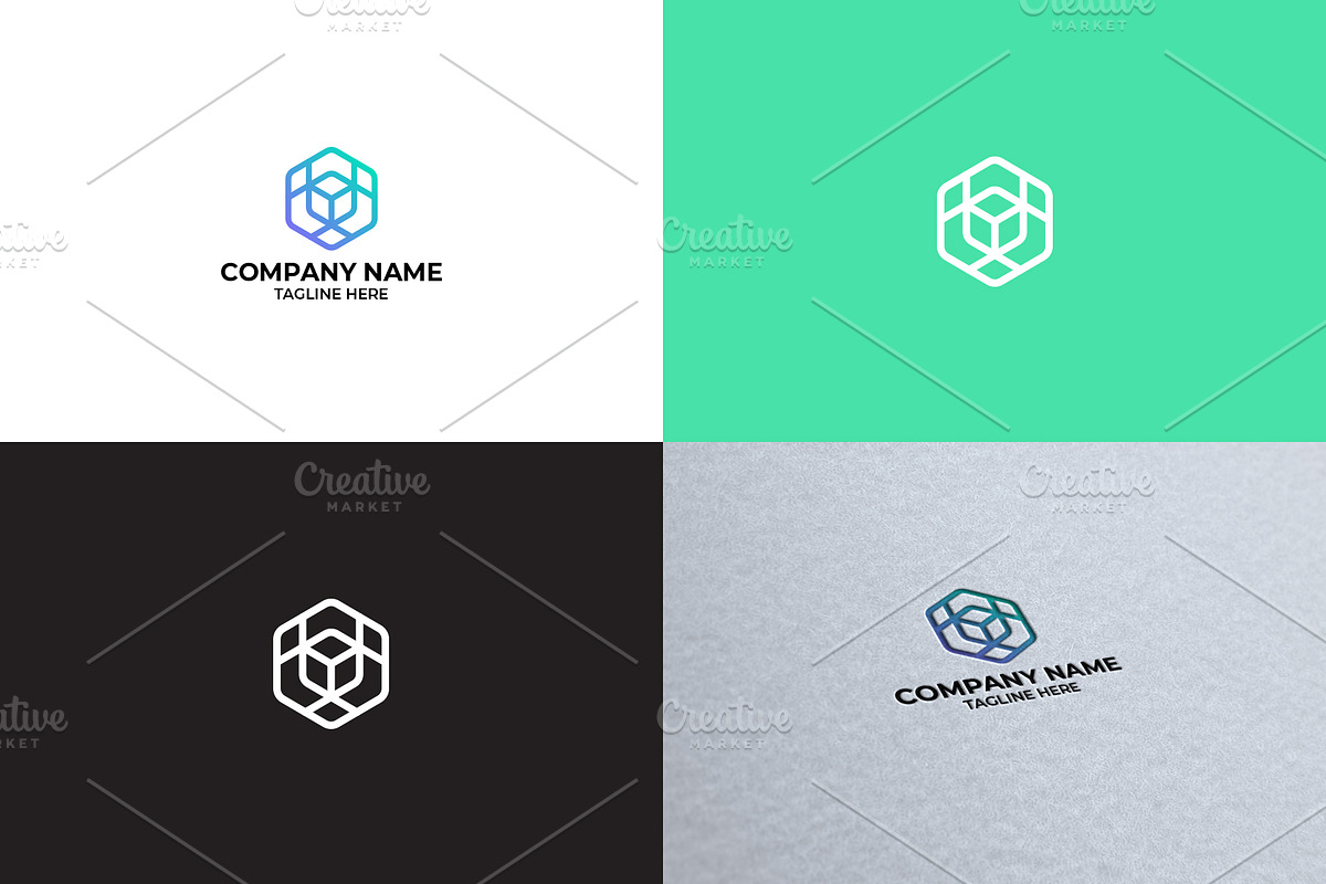 Cube Line Logo Design in Logo Templates - product preview 8