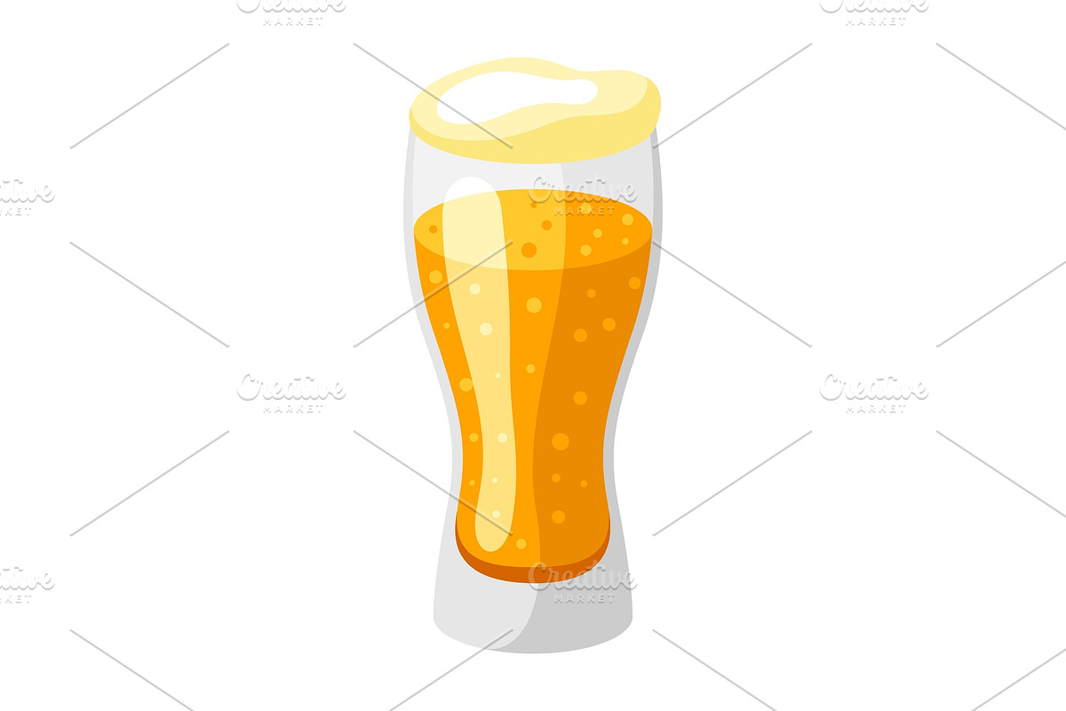 Glass with light beer and froth. in Illustrations - product preview 8