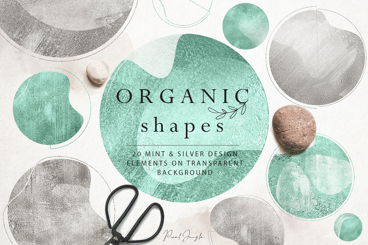 Silver & Mint organic shapes in Objects - product preview 8
