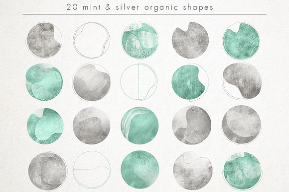 Silver & Mint organic shapes in Objects - product preview 2
