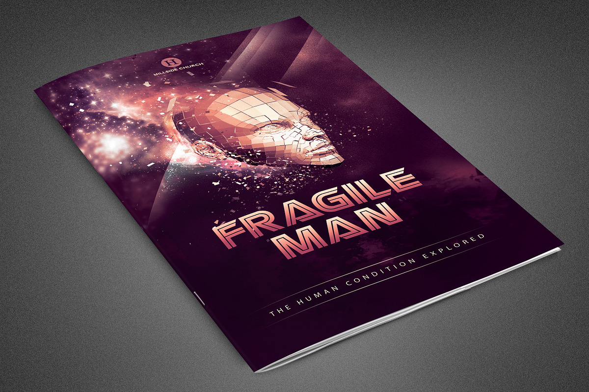 Fragile Man Church Bulletin Template in Brochure Templates - product preview 8