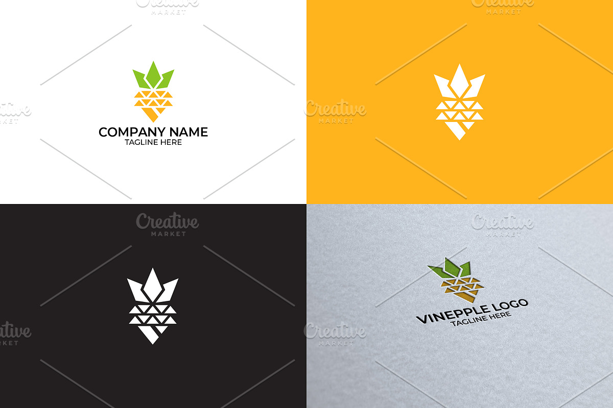 Pineapple Logo Design in Logo Templates - product preview 8