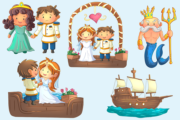 Little Mermaid Clip Art Collection in Illustrations - product preview 2