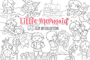 Little Mermaid Digital Stamps